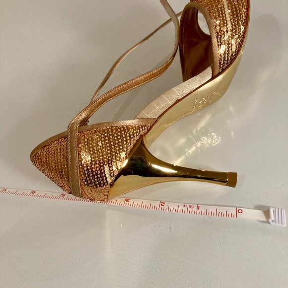 Comme il Faut Gold Sequin Tango shoes, EU size: 34 (US: 4.5-5.0) w/ Original Bag - Picture 2 of 8